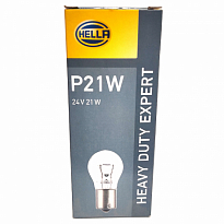 Автолампа накаливания HELLA P21W BA15s 24V 21W Heavy Duty Expert 8GA002073-251 min 10шт